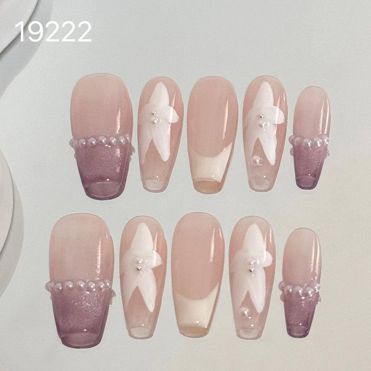 E19222 pure handmade press on nails global supplier sevennails